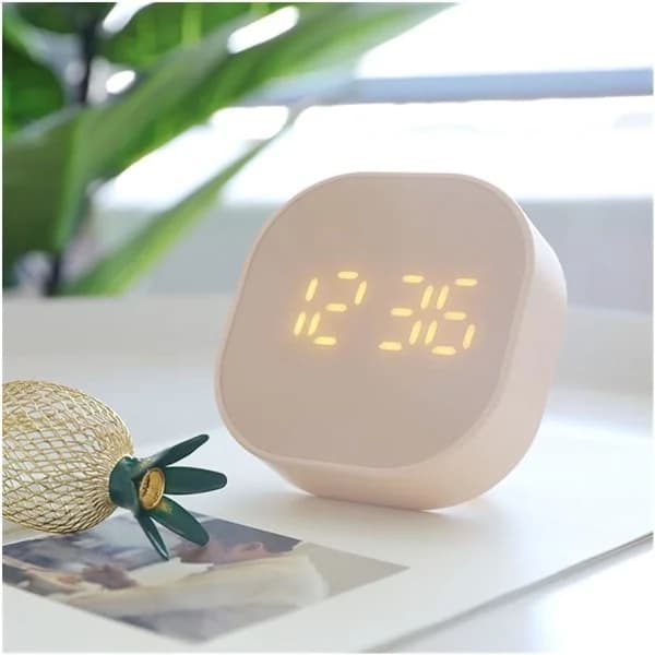 1 st LED Multifunktionell Liten Väckarklocka, Tyst Belysning Elektronisk Bordsklocka (Blå)