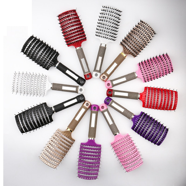 2 stk Buede Hårbørster Define Styling Brush, Krøllete Hårbørste, Hårstylingbørste for å Gre ut, Forme og Definere Krøller for Kvinner og Jenter