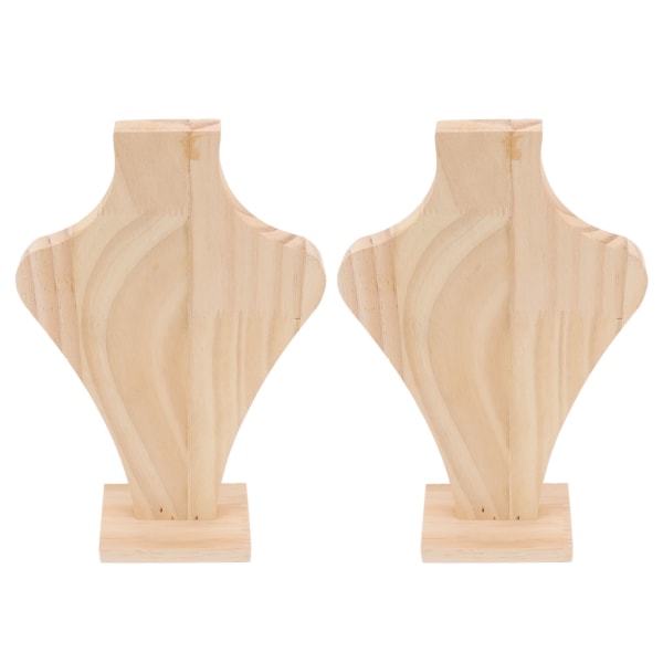 2 stk træhalskæde displaystativ Vaseformet letvægts smykkestativ i massivt træ til hjemmet og professionelt display M