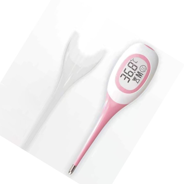 Digitalt termometer Rask lesing Fleksibel spiss Høypresisjon oralt rektalt underarms termometer Rosa