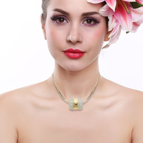2st Hetian Jade hänge Enkelt modehalsband Smycken present för kvinnor män par