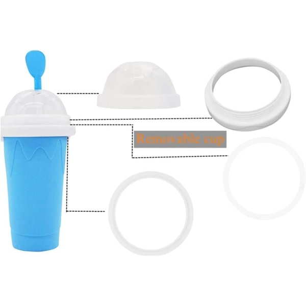 Slushy Maker, Quick Frozen Smoothies Cup Kylkopp Dubbellagers Squeeze Cup Hemlagad Milkshake Glassmaskin for barn og familie