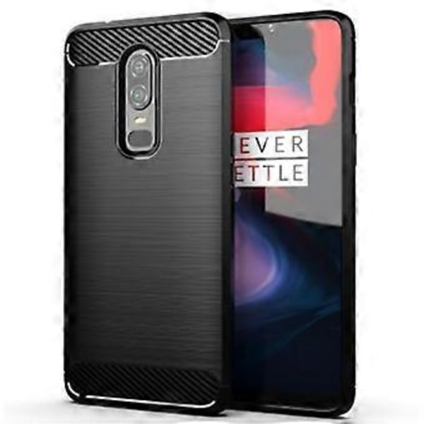 Kolfiber Stötsäkert Skal För Oneplus 6 1+6 Silikonskal för Oneplus6 Stötfångare Fullt Skyddande Baksida Coque Fundas