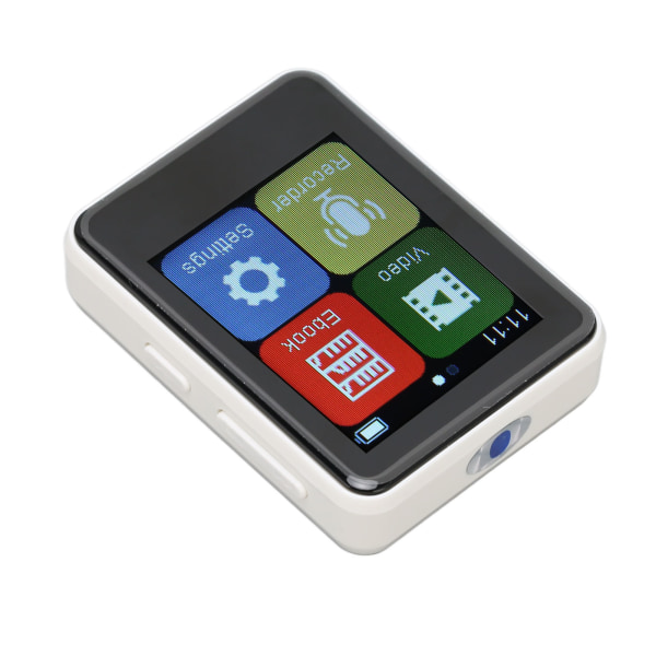 MP3-afspiller Bluetooth 5.0 Intelligent HD-støjreduktion FM-radio elektrisk bog 1,8 tommer fuld berøringsskærm MP3-afspiller Hvid 64GB hukommelseskort
