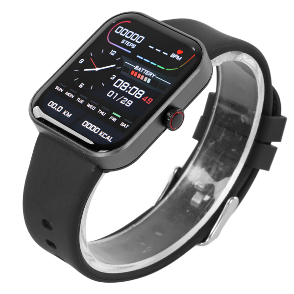 Sports Smartwatch Temperaturinformasjon Påminnelse for Android 4.4 Touch Screen Sleep Monitor Armbånd for kvinner Menn Svart