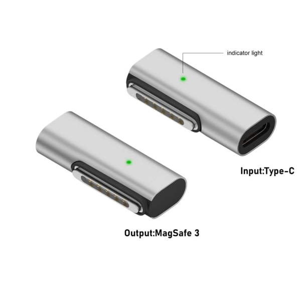 Type-C naaras - Magsafe 3 -muunnin USB-C magneettisovittimella Side Bend Side Bend