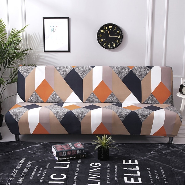 Armlænssofa-strækbetræk Foldesovesofabeskytterbetræk Trykt blød sofabetræk til hjemmet firsidet mønster