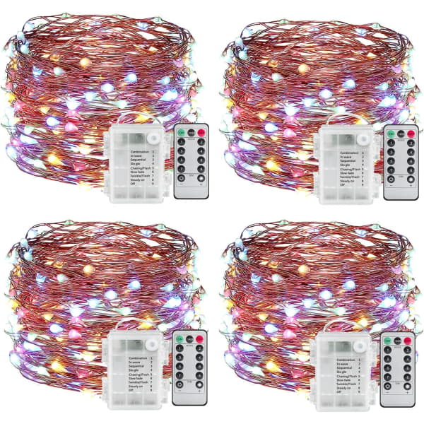 Batteridrivna ljusslingor, 4-pack 3*AA batteridriven polis（PA）