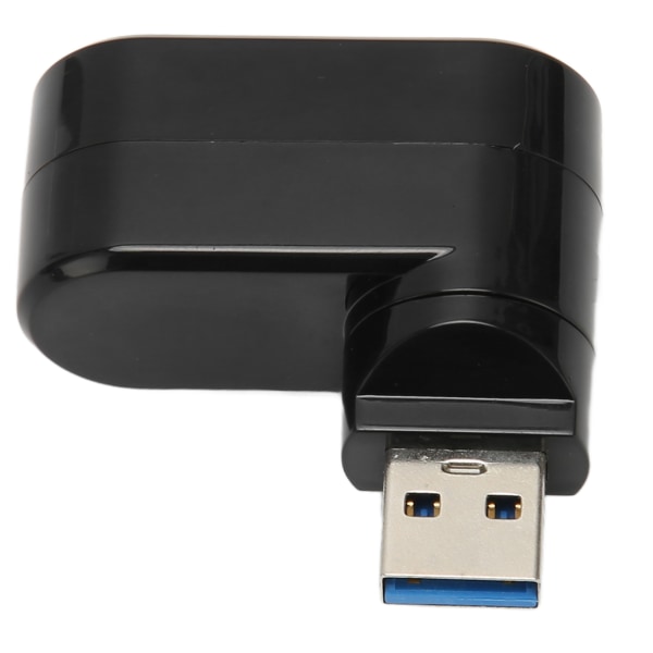90 graders roterbar USB-hub 3-porter Plug and Play støtter Hot Swap 180 graders roterbar USB-hub for stasjonær PC Svart