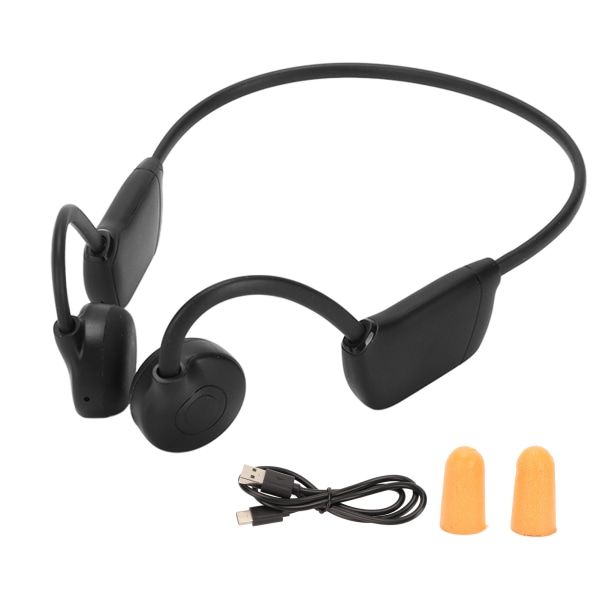 Bluetooth Bone Conduction -kuulokkeet IPX6 vedenpitävät langattomat urheilukuulokkeet sisäänrakennetulla mikrofonilla mustaan ​​juoksemiseen