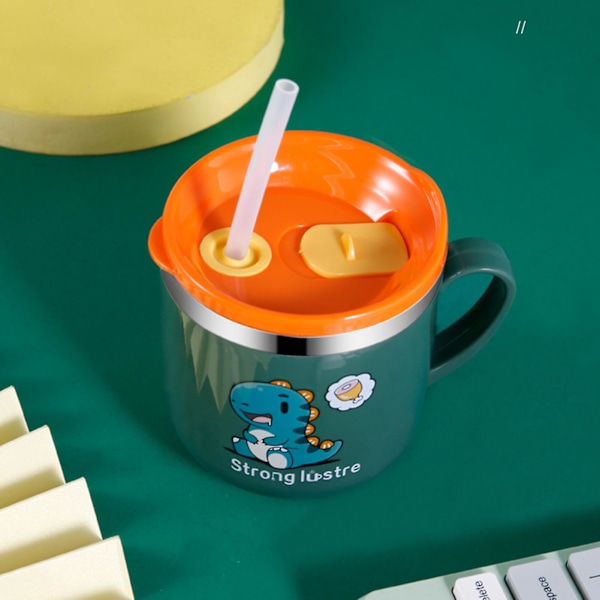 Wharick 270ml Opetuskuppi Helppokäyttöinen Mukava Söpö Dinosaurus Lasten Sippy Cup Lapsille Yellow