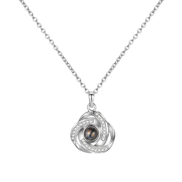 Fashionabla kvinnor ömtåliga smycken Kristallhänge Halskedja Halsband Tjejtillbehör (silver)