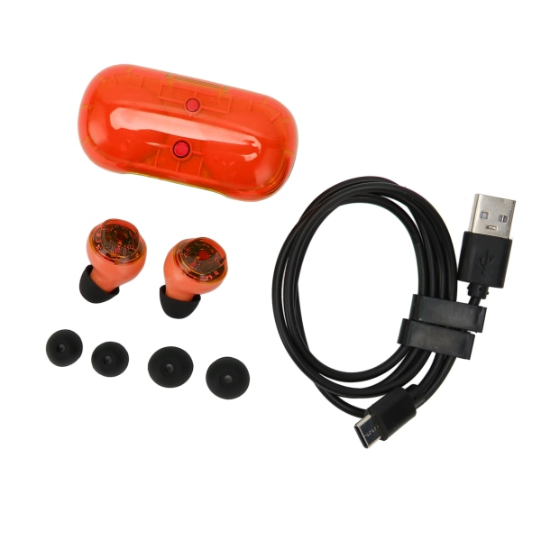 Bluetooth 5.2 hörlurar LED digital skärm Bärbar HiFi IPX5 vattentäta trådlösa hörlurar för sportmusik Röd