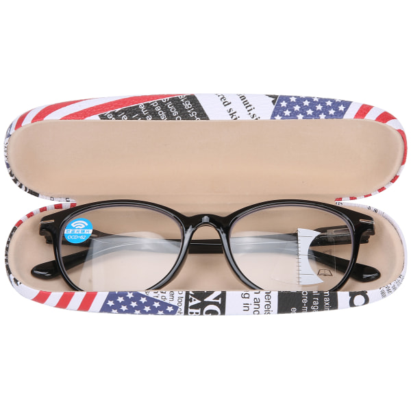 Svart blått ljusblockerande multifokala läsglasögon Enkla presbyopiska glasögon för äldre(+100 )