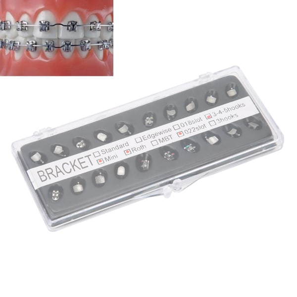 20 stk. Ortodontisk metaltandbeslag, selvligerende tandlægemateriale