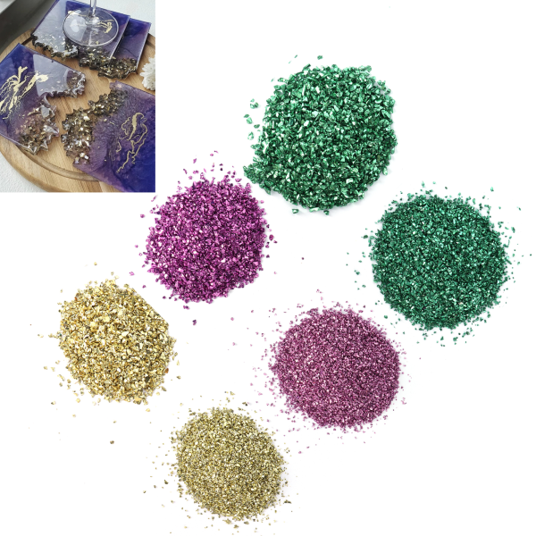 Uregelmæssige glaschips Nail Arts Craft DIY Vase Filler Epoxy Resin Form Dekoration Glitter