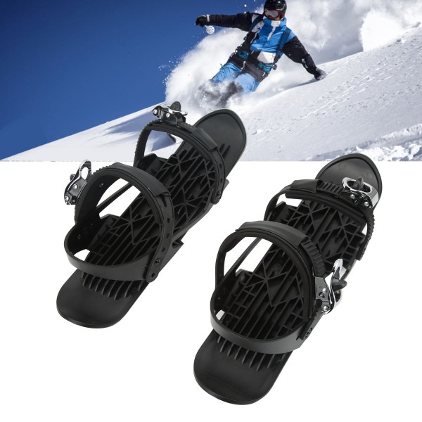 Mini Ski Sko Svart Gratis Størrelse Justerbar Binding Utendørs Mini Snowboard Skistøvler for skogsstier