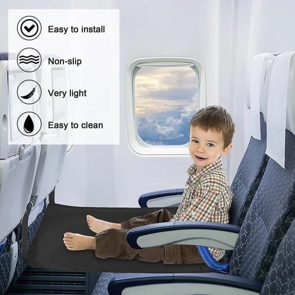 Flyplansseng til børn, flyfodstøtte, rejseseng til børn, essentielle rejsetilbehør til børn i fly, bærbar