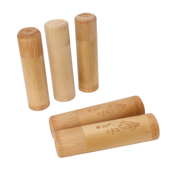 5st 12cm Längd Resa Bambu Tebehållare Teförvaringsbehållare Burk för kaffebönor Nötter 2st Orkidétyp 3st Blanktyp