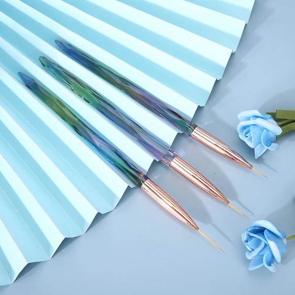 3st Nail Art Pensler Prikkende Maleri Tegning Manikyr Nail Art Tilbehør Gradient Farve Neglepensel
