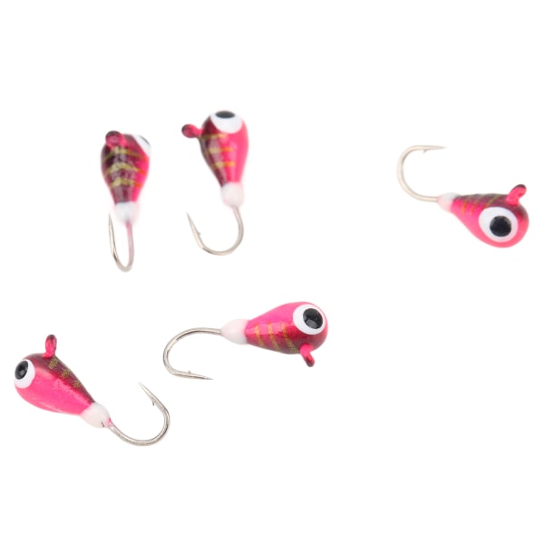 5 st Vinterisfiske Jigs Kit för basabborre Crappie Micro Ice Fishing Krokar lockar 4MM