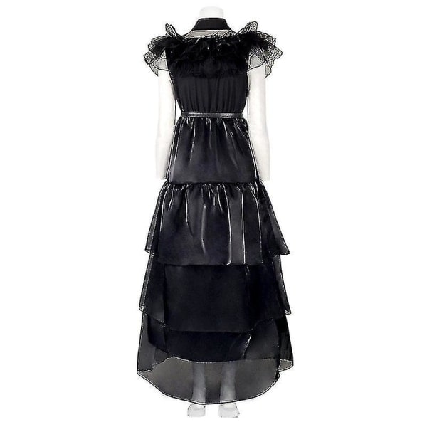 Onsdag Addams Family Comedy Cos Prom Wednesday Sort Kjole.v2 2XL 2XL