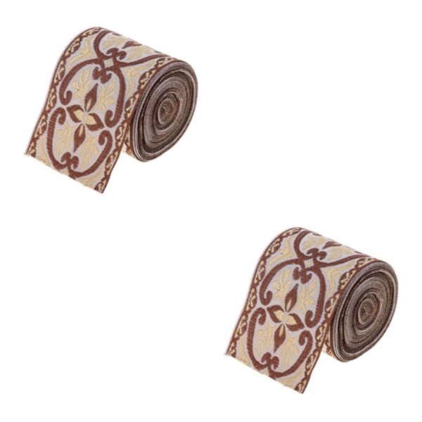 1/2/3/5 5 meter/ 5,5 Yds Jacquard Kantband Bred Vävd Kantband Färg 6cm x 5M Color 6cm x 5M 2Set
