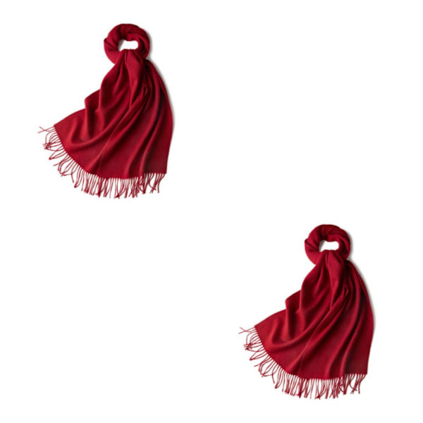 1/2/3 unisex-huivit fransuilla Lämmin ja mukava putkihuivi tummanpunaiselle dark red 2Set