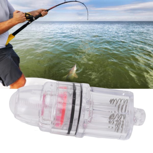 Deep Drop Fishing Light Transparent plast AA batteridrivet LED fiskeljus för trolling Hav Sötvatten Röd