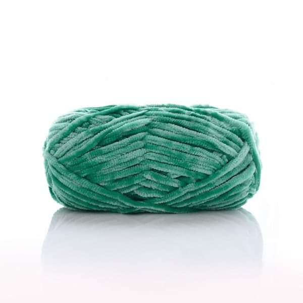 Chenille Sammet Garn Chunky Stickade Kardade Trådar GRÖN grön