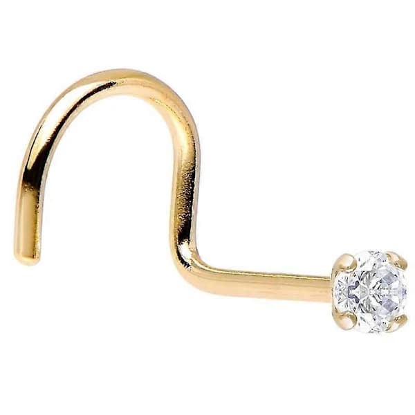 Solid 14K Guld Näsvinge med Äkta Diamant guld