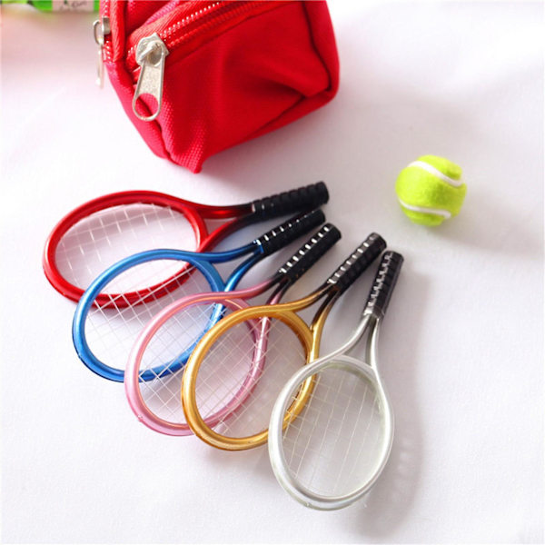 Mini Tennisracket och Bollset för Tårtdekoration 1:12 Miniatyr Tennis Kit Blå Blue 9x4cm