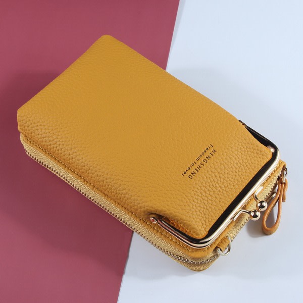 Mobilväska Plånbok Korthållare Väska med axelrem gul yellow
