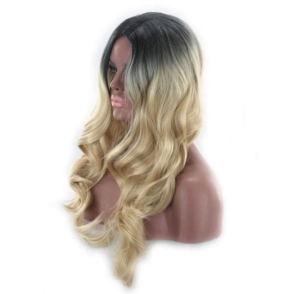 Paryk Sort, grå, blond inkl. paryknet & hårkam