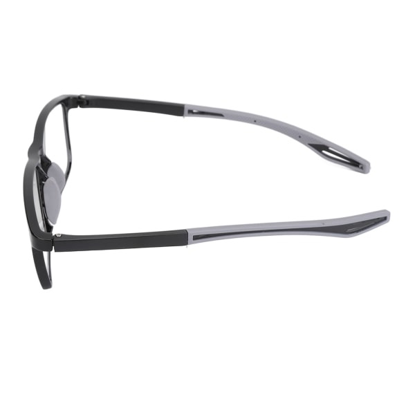 Anti Blue Ray Presbyopia Glasögon Flerfokus Autojustering Optisk ram Presbyopi Läsglasögon Svart Båge Grå Ben +200