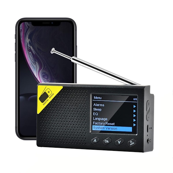 Kannettava DAB/DAB+ ja FM-radio Bluetooth-kaiuttimella ja latauksella 160