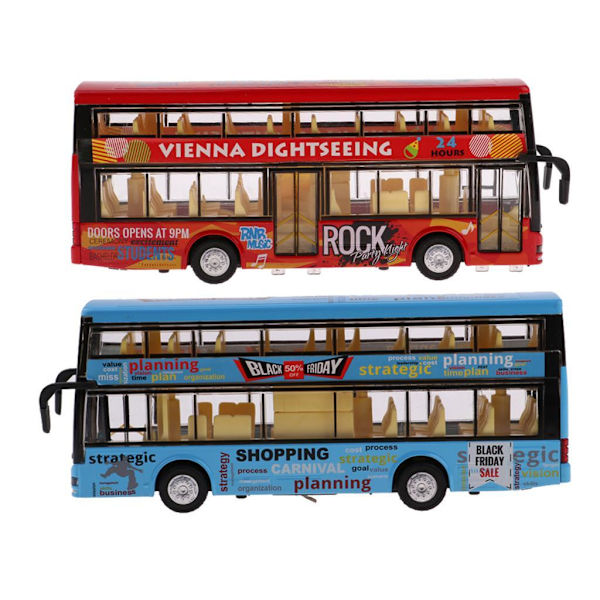 1/2 1:50 Diecast Bil Leksak Drag tillbaka för Dubbeldäckare Buss med Röd 21x4.5x8.2cm Red 21x4.5x8.2cm 1Set