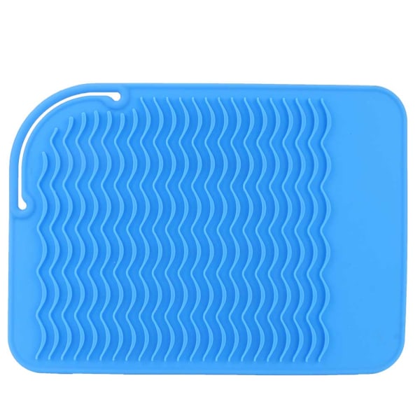Varmebestandig varmeisolasjonspute sammenleggbar matte for elektrisk hårrullepinne (blå)