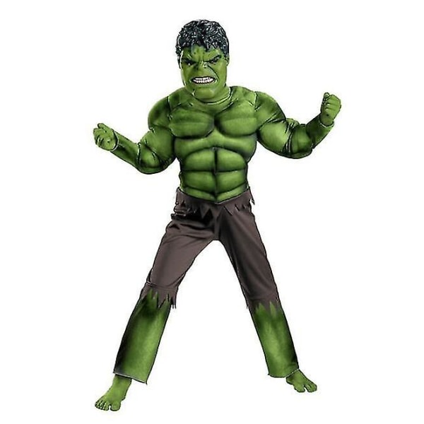 Deluxe Incredible Hulk 3-8 Pojkar Fancy Dress Barn Marvel Avengers Cosplay Kostym S (3-4 år)