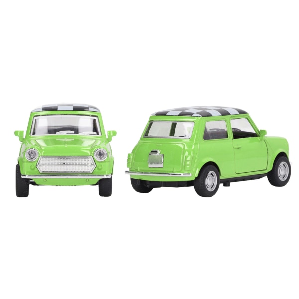 1/32 Trekk tilbake bilsimulert søt legering kjøretøymodell leketøy med åpne dører for bilmodell samling dekorasjon ornamenter Grønn