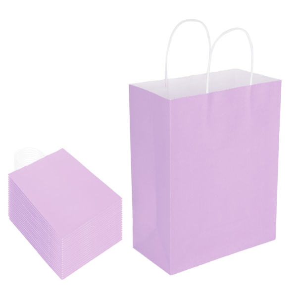 Miljövänlig bärbar kraftpapperspåse Butik Kläderförpackning Presentpåse (M 21 x 11 x 27,5 cm) Ljuslila