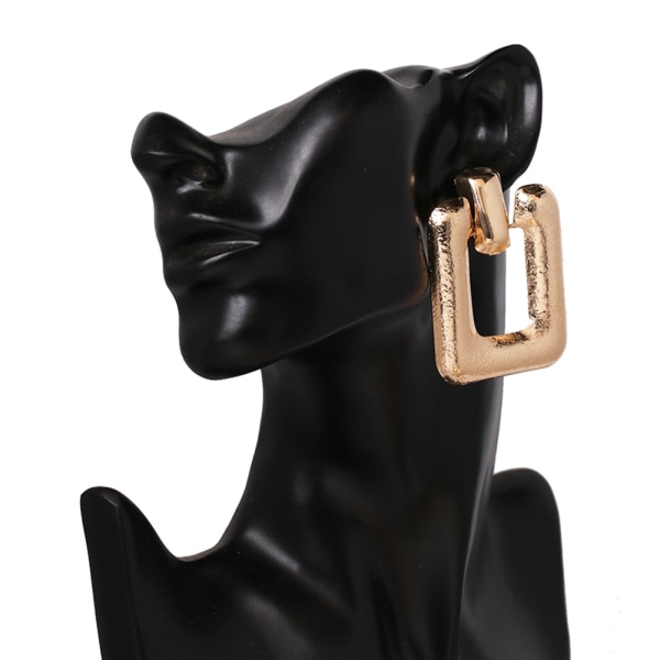 Mode rektangulære øreringe Legering Enkel stil eardrop smykker tilbehør gave (guld)