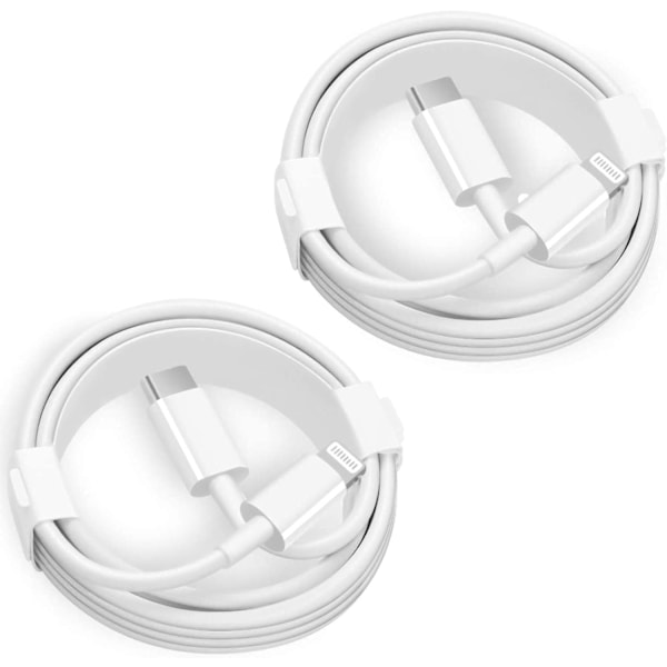 iPhone 20W Snabbladdningskabel 2-pack USB-C till Lightning-kabel (2m) Snabbladdning white