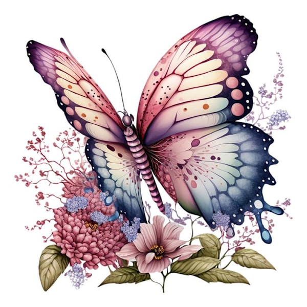 Toilet Stickers, Self-Adhesive Butterfly Flower Stickers, DIY Removable Flying Butterfly Wall