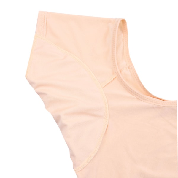 Underarmsväst Kortärmad svettabsorberande tröja Design Tvättbar armhåla svettväst för kvinna flickor Hudfärg M