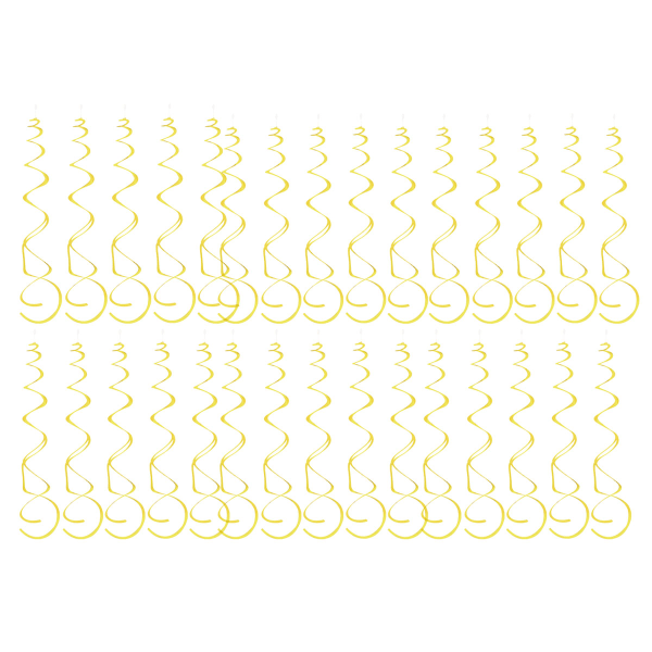 Plast flow band party boblebad spiral dekorativt tak, Gylden gul