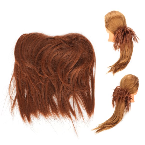 Rotete bolle-hårpynt kvinner Fasjonable updo hestehale syntetisk hårpynt for cosplay dansefestQ17-12#