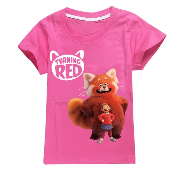 5-12 vuotta blir röd T-paita lato, flickor Rose Red 11-12 v.