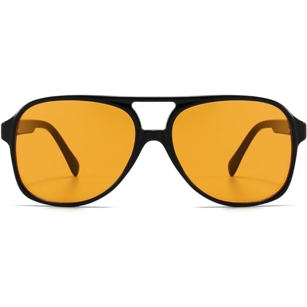 Vintage Aviator Solbriller for Kvinner Menn 70-talls Briller Retro Overdimensjonerte Gule Linser Skydd_paris