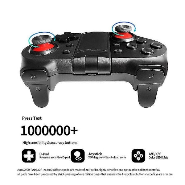 Opgraderet Mobil Spilcontroller, Trådløs Bluetooth Gamepad Joystick Multimedia Spilcontroller Kompatibel med iOS Android Perfekt til De Fleste Spil